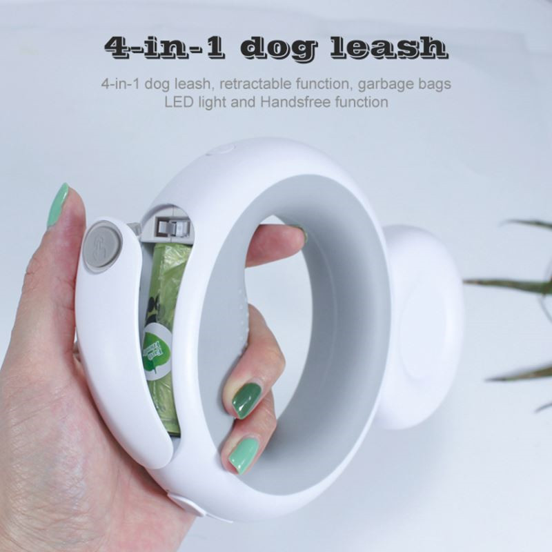Wearable Dog Leash Nrog Lub Teeb LED Teeb (2)